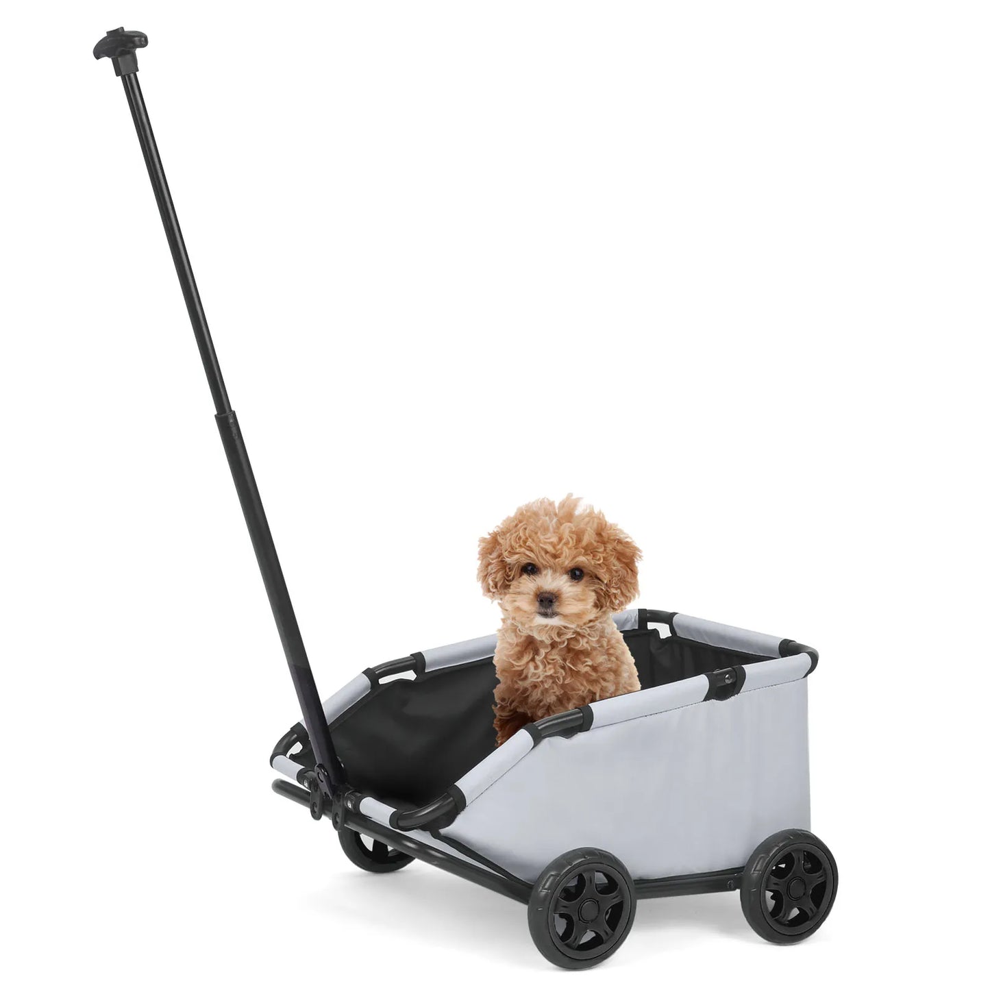 Compact Rotating Pet Stroller - 4-Wheel Foldable for Cats & Small Dogs
