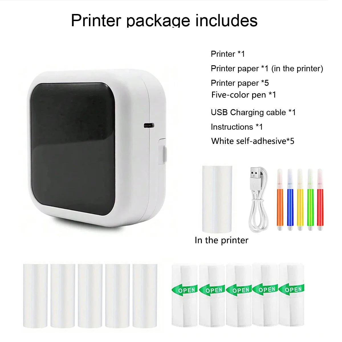 Mini Printer, Portable Thermal Photo Printer