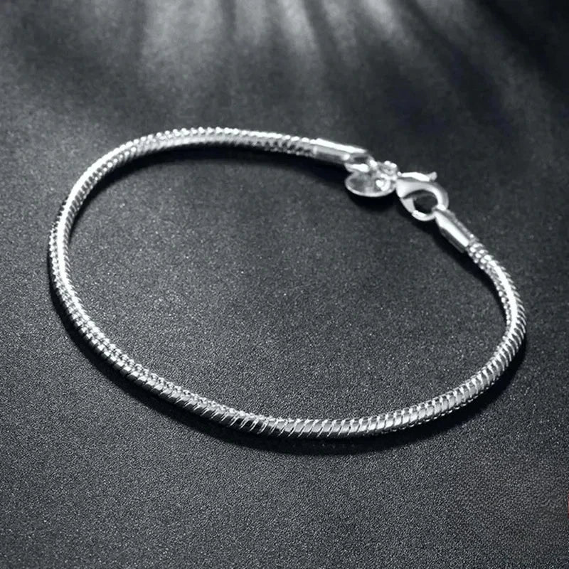 Handmade Original Fine Jewelry Charm Bracelet Soft Smooth Snake Bone Bracelets for Women