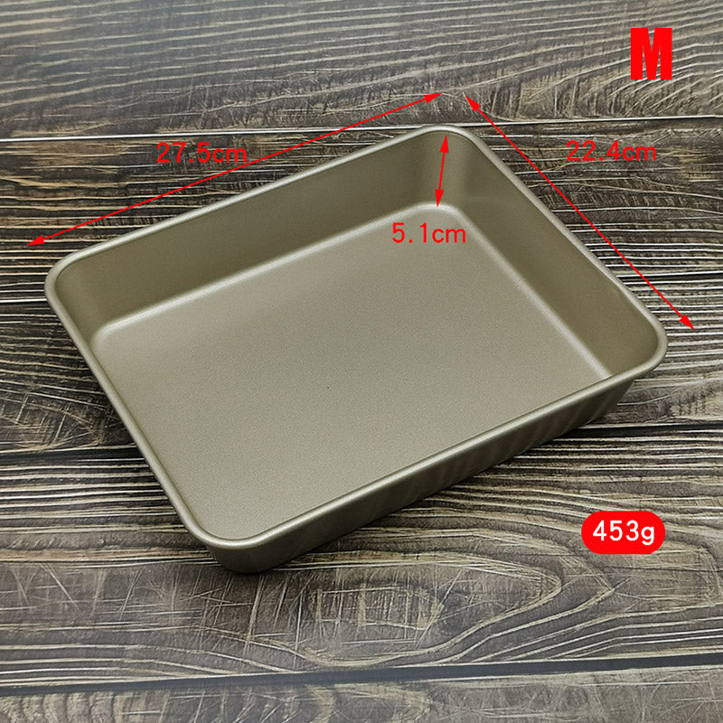 Bakeware Nonstick Bottom Rectangular Cake Pan Multipurpose Quick Release Cake Bread Toast Baking Pan Multiple Sizes Even Heating