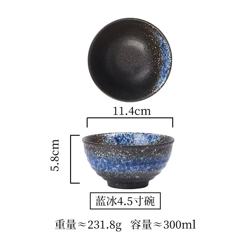4.5inch Japanese Ceramic Rice Bowl Porcelain Dishes Pretty Restaurant Table Top items Soup Noodles Sauce Bowls Dinnerware