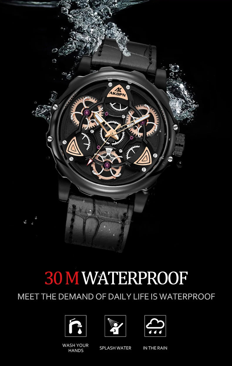 A high-end men's watch with cool retro and trendy style quartz watch