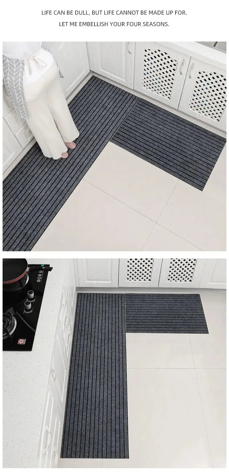 Modern Minimalist Square Floor Mat - Durable, Stain/Fade Resistant, Non-Slip Rubber Backing, Machine Washable for Indoor/Outdoor