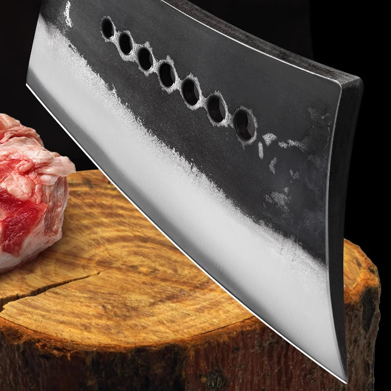 Bone cutting knife,high manganese steel,high hardness heavy-duty bone cutting specialized knife,hand forged large chopping knife