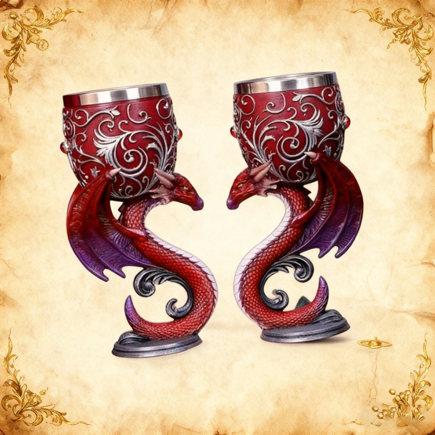 Creative 3D Gothic Wine Goblet Style Contain Dragon Claw Viking Punk Wine Glass Halloween Gifts Bar Drinkware Cup