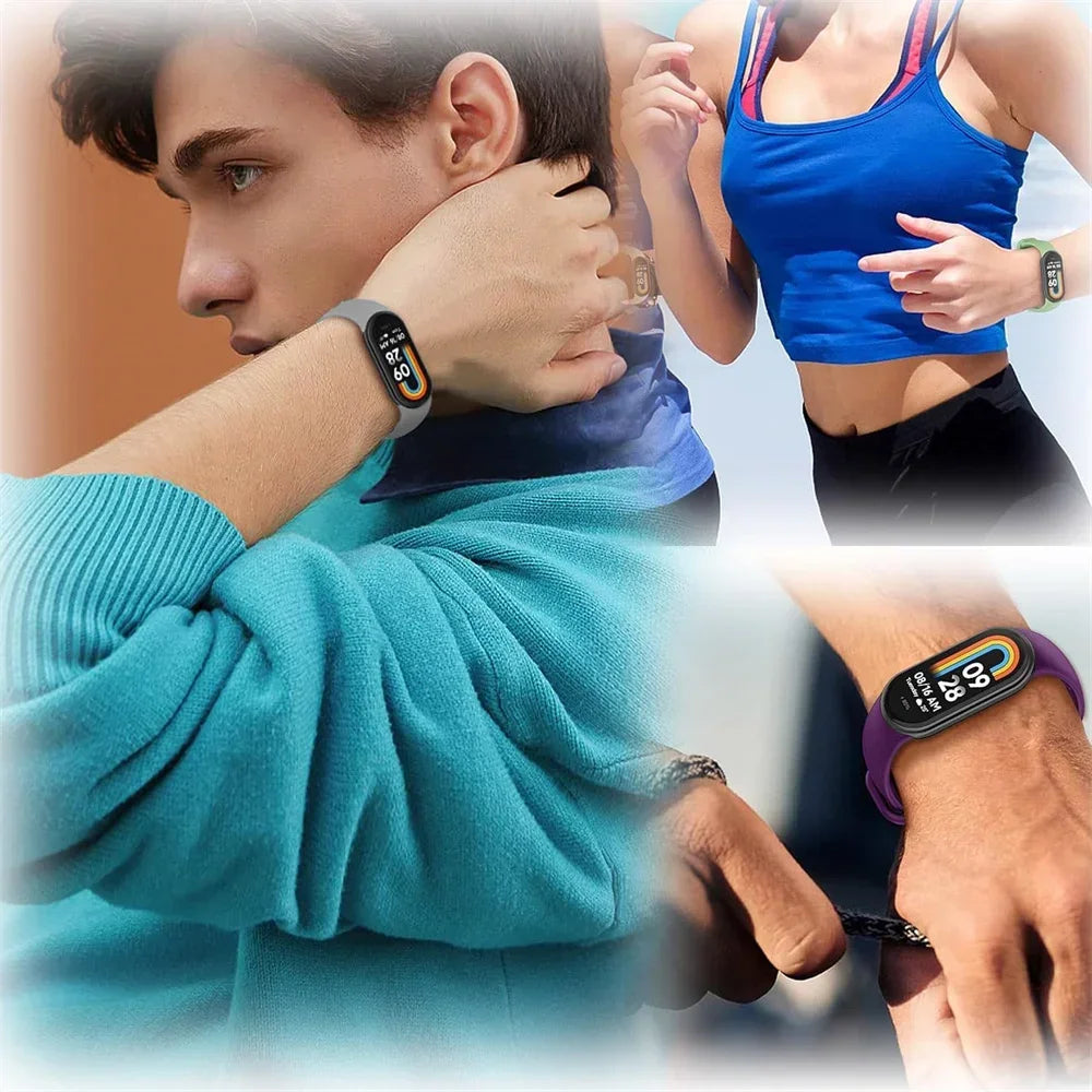 Sport Watchbands For Xiaomi Mi band 8-9 NFC Replacement miband9/8 silicone Bracelet waterproof Strap smart mi band 9 Accessories