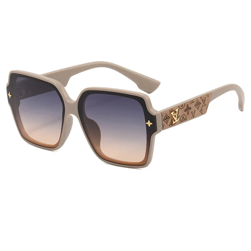 Viral Sunglasses - Korean Fashion Leather Frame, Large Square Lenses with Anti-Reflective Coating, UV Protection & Lightweight