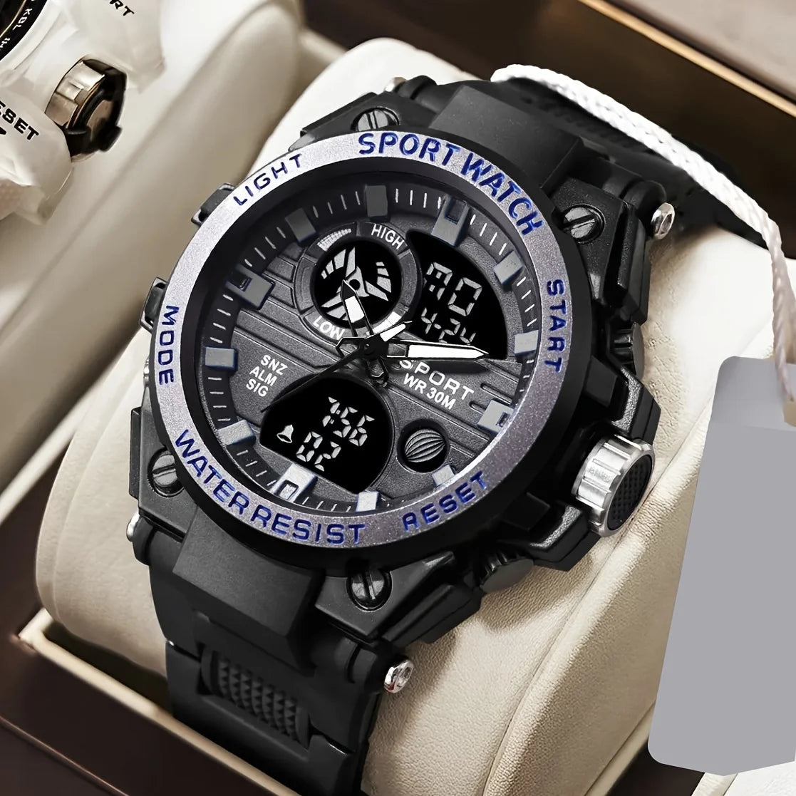 Youth sports watch multifunctional electronic watch alarm clock timing night light multifunctional student LED watch