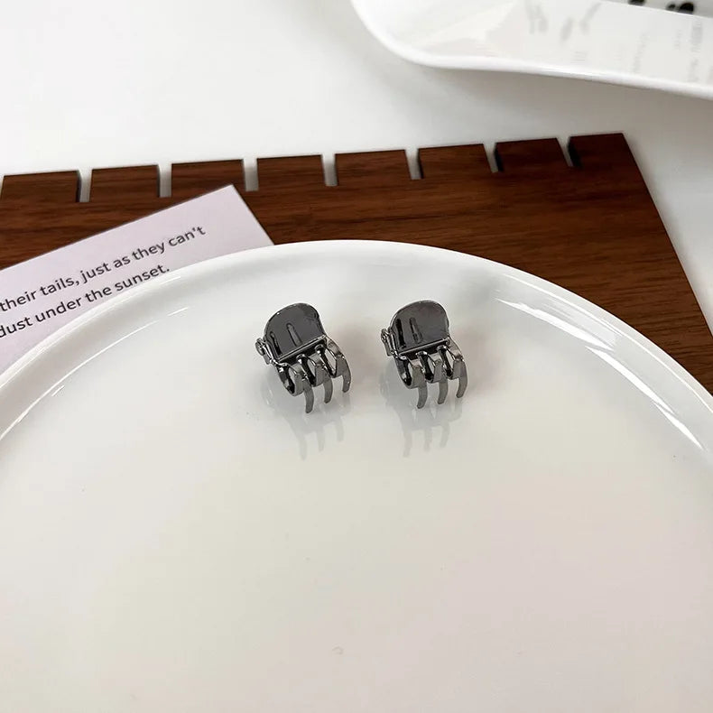 Womens Vintage Gold Silver Bronze Metal Small Hair Claws Girl Sweet Mini Bangs Clip Hair Clips Hairpins Fashion Hair Accessories