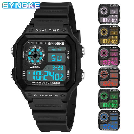 SYNOKE Multifunctional Digital Sport Watch Men Camouflage Waterproof Mens Wristwatches Fashion Retro Male Watches reloj hombre - BeeTrendyShop.COM
