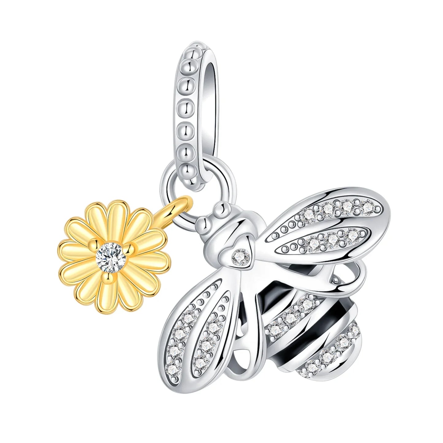 Authentic 925 Sterling Silver Luminous Firefly Charms Bee Light Bulb Beads Ring Earrings Fit Original Bracelets DIY Jewelry Gift