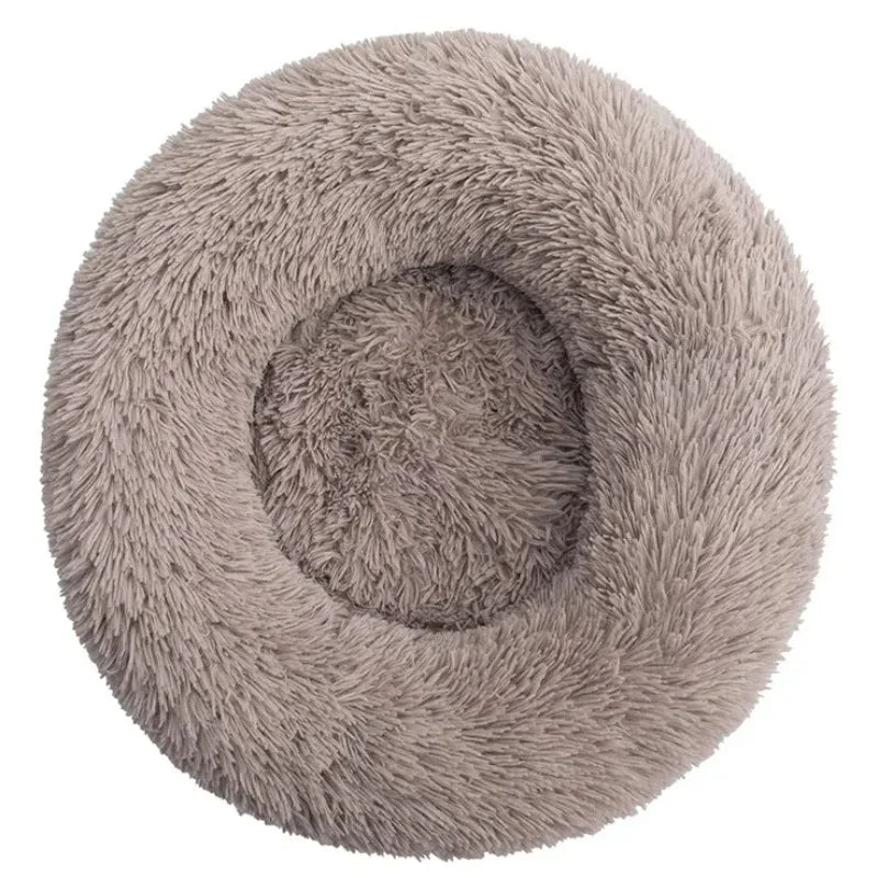 40-90cm Round Plush Pet Bed - Winter Warm Dog & Cat Bed for Medium-Large Pets