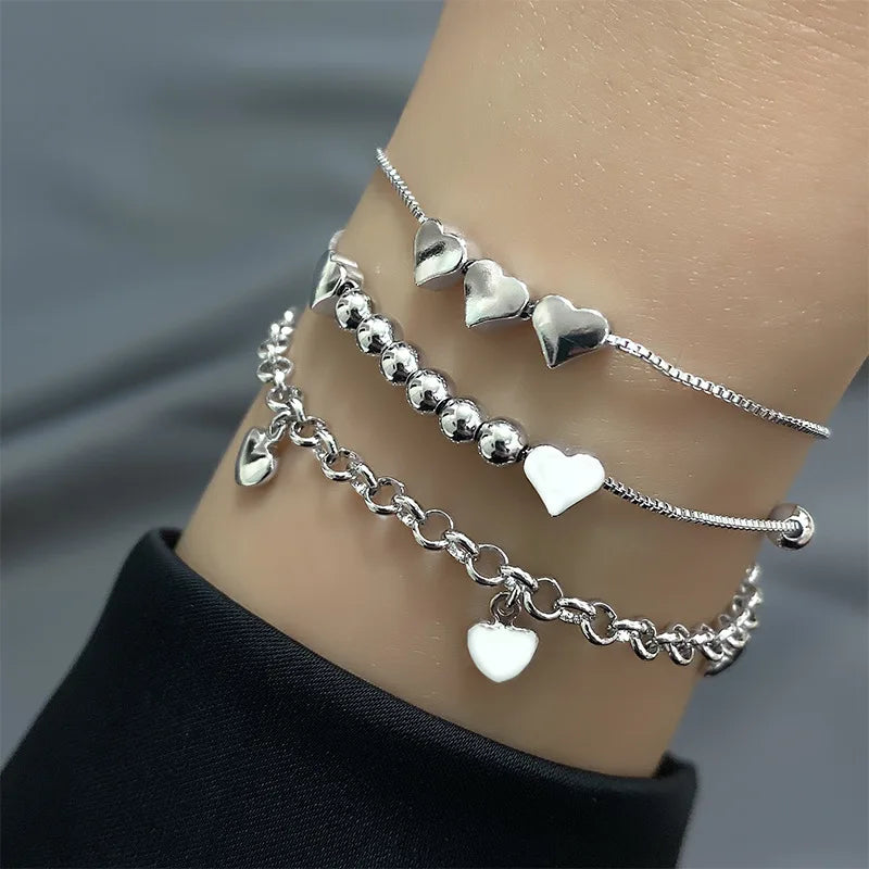 VENTFILLE 925 Silver Diamond-Studded Butterfly Bracelet Women's Fashion Temperament Flower Adjustable Bracelet