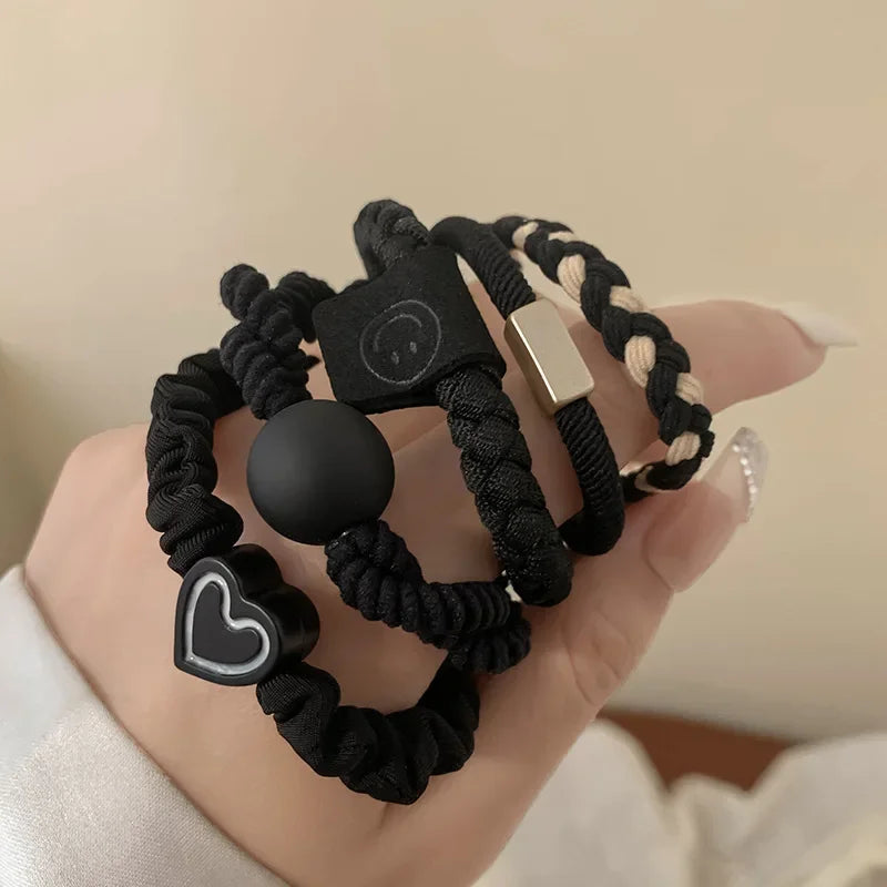 5pcs/Bag Seamless Bow Hair Ties