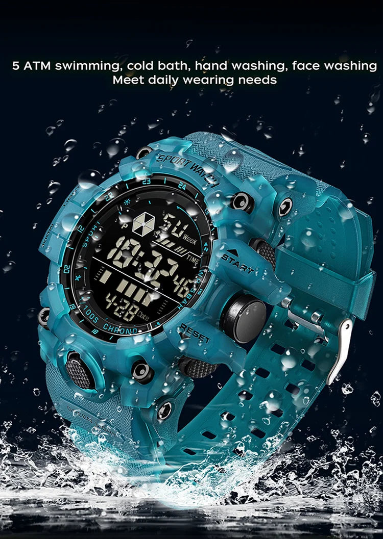 SANDA 6229 Digital Watches for Men Waterproof Luminous Outdoor Sports Watch Fashion Clock Simple Multifunction Male Wristwatch