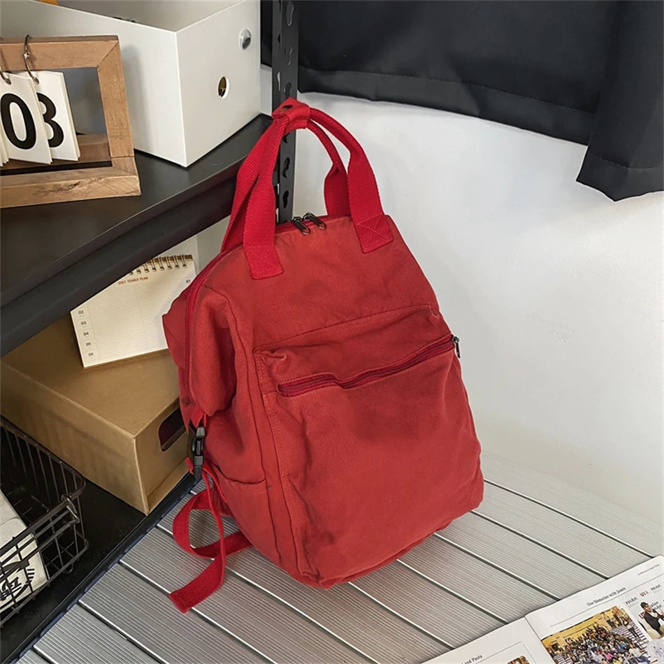 Canvas Backpack Vintage School Bag