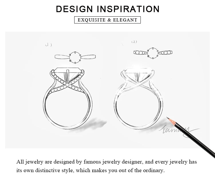 JewelryPalace Moissanite D Color 1ct 1.5ct 2ct 3ct Round S925 Sterling Silver Wedding Engagement Ring for Women