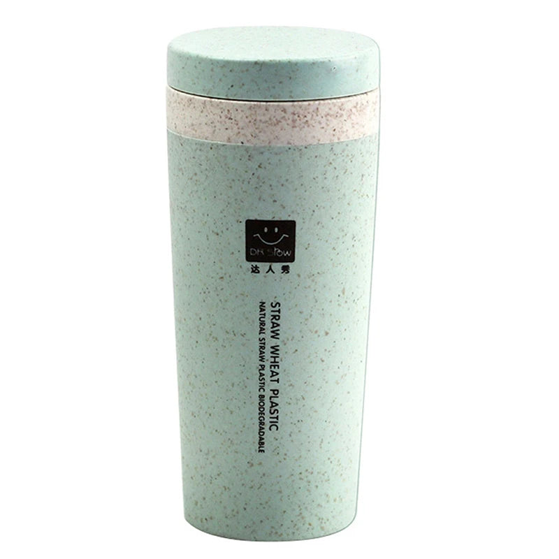 300ml Wheat Fiber Thermal Mug – Double Layer Portable Coffee Tea Water Cup for Office & Travel