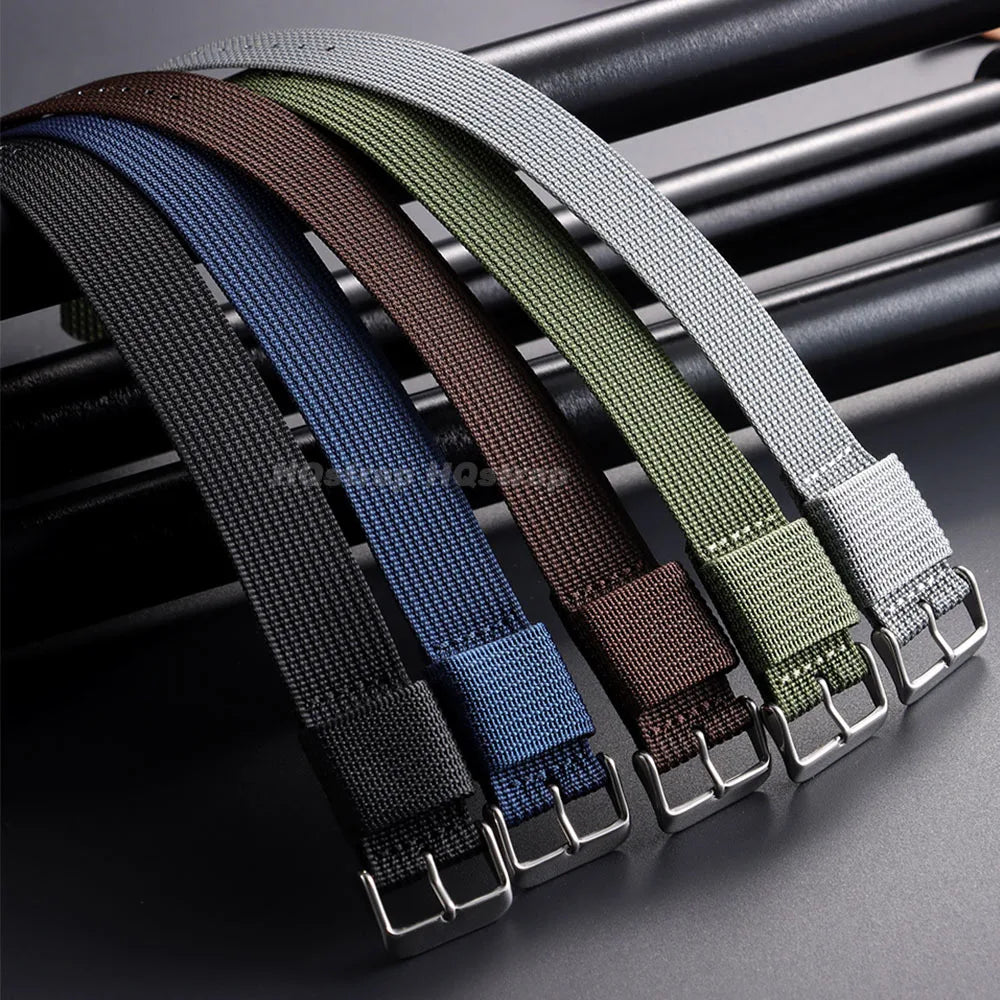 18mm 20mm 22mm Nylon Watch Band for Seiko Braided Canvas Strap Army Sport Men Bracelet Black Green Military Breathable WristBelt