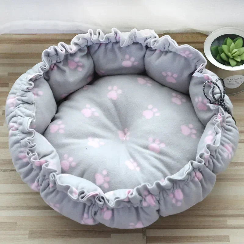 Adjustable Drawstring Pet Bed - Super Soft & Warm Basket for Cats and Small Dogs