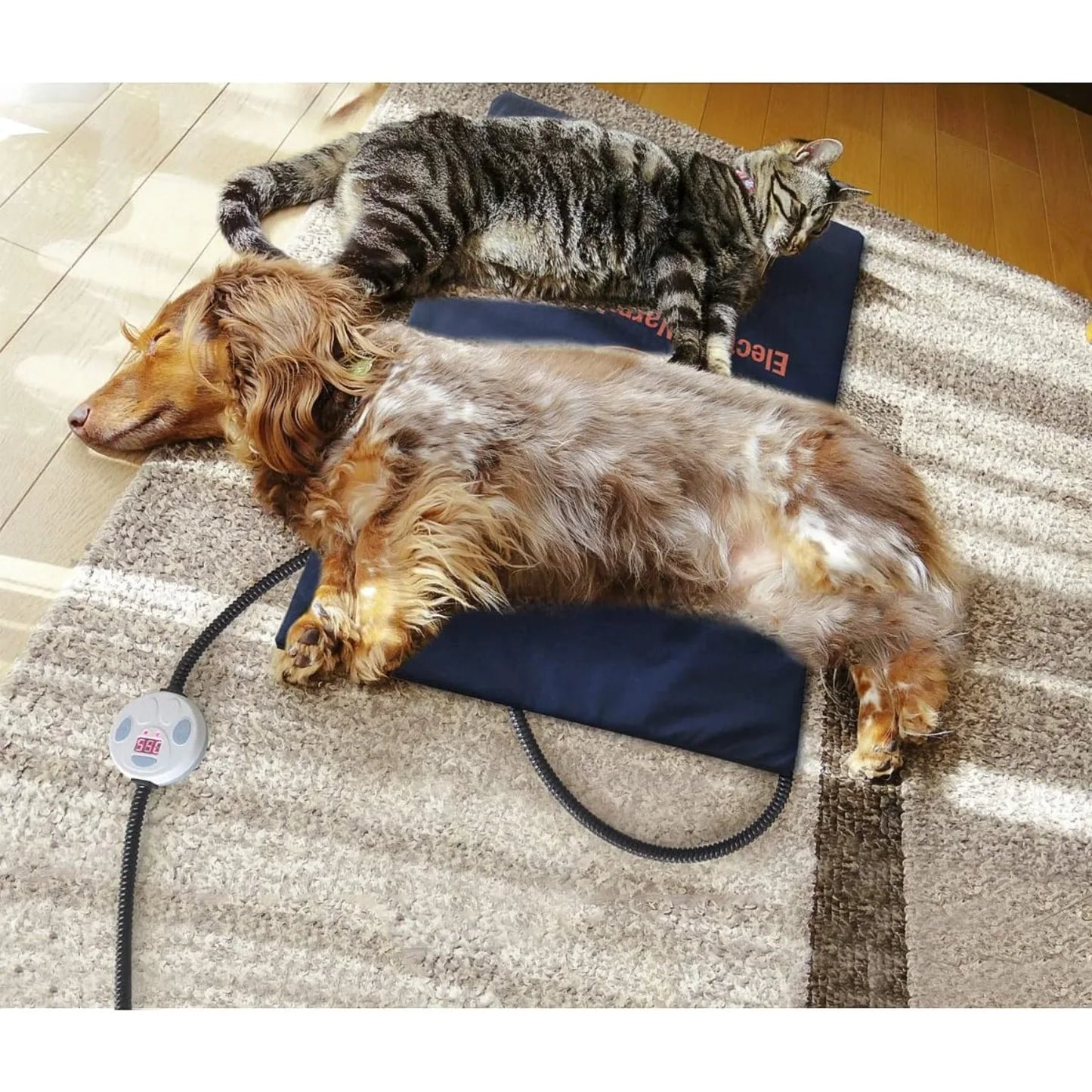 ATUBAN 7-Temp Heated Pet Bed - Chew-Resistant Warming Mat for Cats & Dogs