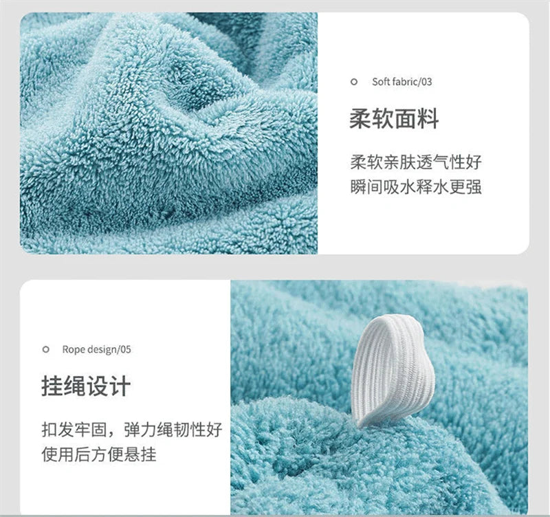 Women Dry Hair Towel Embroidered Coral Velvet Ladies Microfiber Soft Shower Cap Head Wrap Absorbent Fast Dry Ladies Head Towel