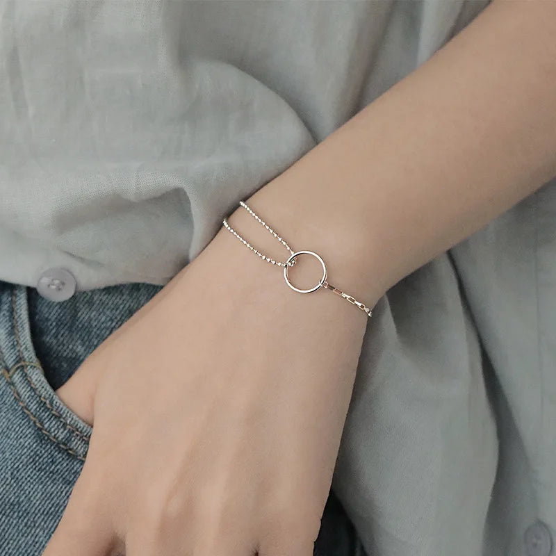 VENTFILLE 925 Silver Diamond-Studded Butterfly Bracelet Women's Fashion Temperament Flower Adjustable Bracelet