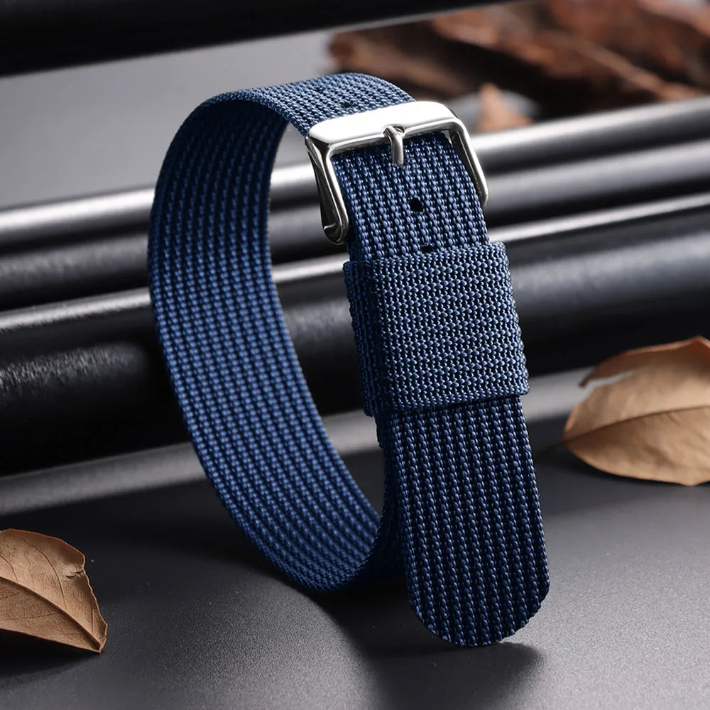 18mm 20mm 22mm Nylon Watch Band for Seiko Braided Canvas Strap Army Sport Men Bracelet Black Green Military Breathable WristBelt
