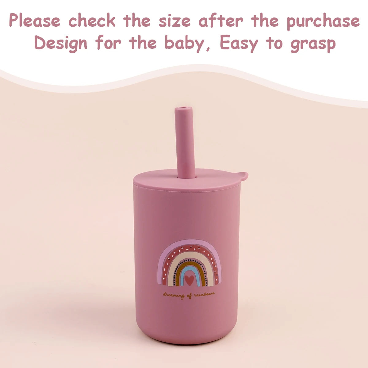 Baby Feeding Drinkware Straw Cup, Baby Learning Feeding Bottles, Anti-Hot Leakproof Silicone Tableware, Toddler Water Bottle