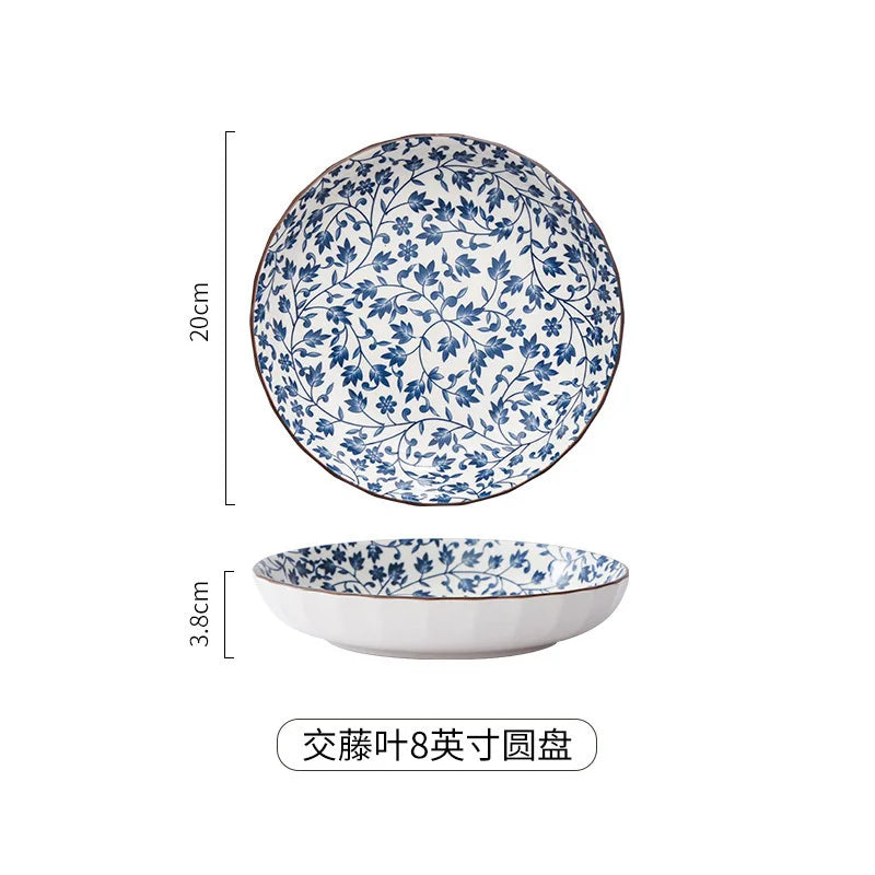 Japanese Ceramic Tableware Underglaze Color Dishes Rice Bowl