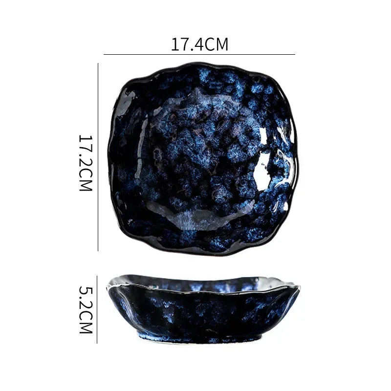 Creative Irregular Ceramic Tableware Soup Bowl Salad Bowl Dessert Plate Deep Plate Fish Plate Seasoning Dish Specialty Tableware