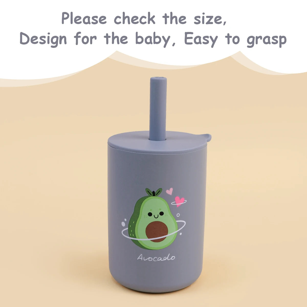 Baby Feeding Drinkware Straw Cup, Baby Learning Feeding Bottles, Anti-Hot Leakproof Silicone Tableware, Toddler Water Bottle