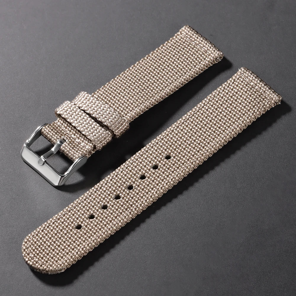 Nylon Canvas Watch Band Woven Soft Belt Universal Bracelet for Men Women Sport Military Universal Wristband 18mm 20mm 22mm 24mm
