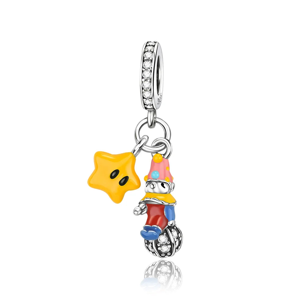 925 Sterling Silver Charms Colorful Sun Moon Stars Dangle Charm Fit Original Pendant Bracelets Necklace Women DIY Fine Jewelry