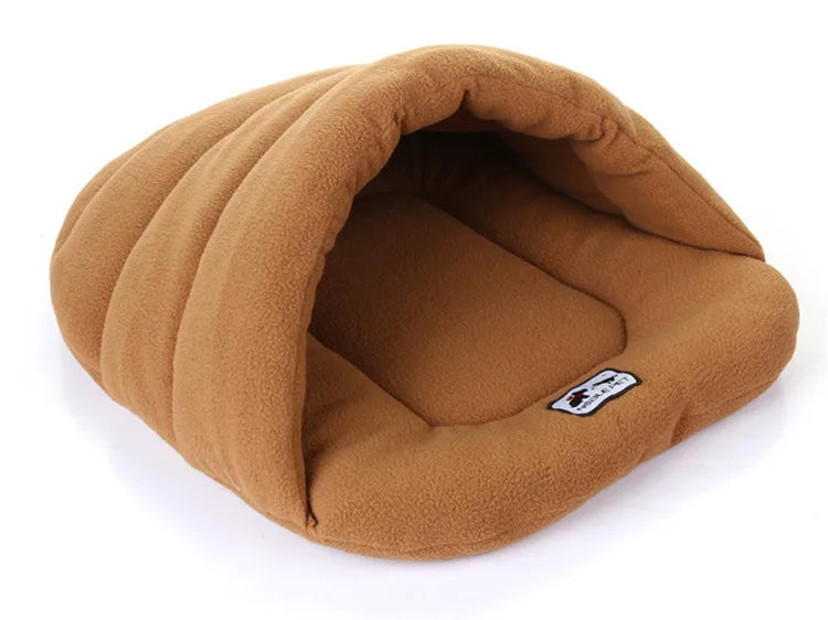 Slipper-Shaped Pet Cave Bed - Thick Fleece Winter Cat & Dog Nest