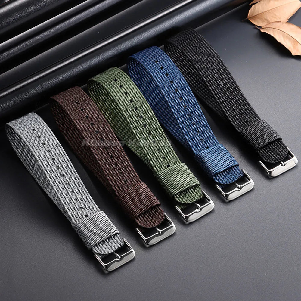 18mm 20mm 22mm Nylon Watch Band for Seiko Braided Canvas Strap Army Sport Men Bracelet Black Green Military Breathable WristBelt