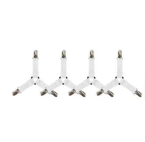 4Pcs Adjustable Bed Sheet And Quilt Holder for Bed Sheet Organizer Mattress Cover Clip For Home Elastic Straps Adjustable Clips