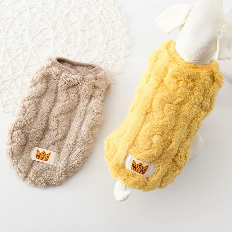 Cute Dog & Cat Sweater - Cozy Knit Hoodie with Harness Hole for Small Dogs