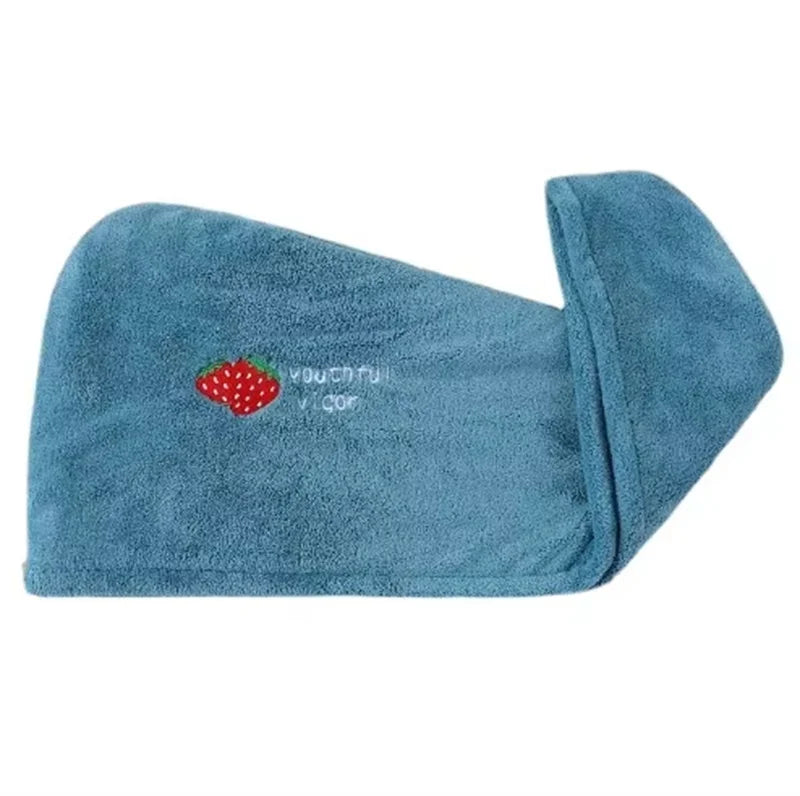 Women Dry Hair Towel Embroidered Coral Velvet Ladies Microfiber Soft Shower Cap Head Wrap Absorbent Fast Dry Ladies Head Towel
