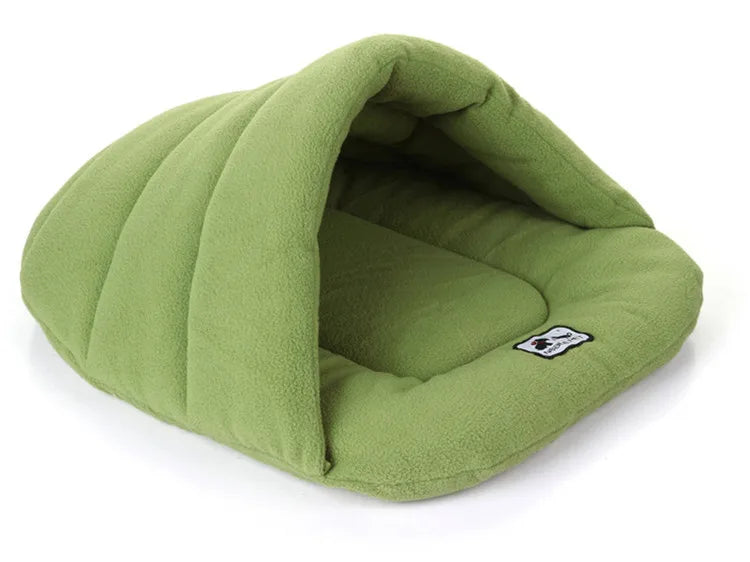 Slipper-Shaped Pet Cave Bed - Thick Fleece Winter Cat & Dog Nest