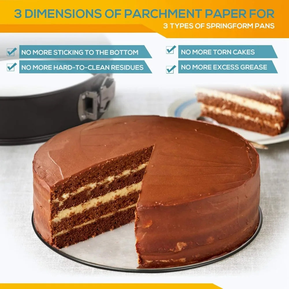 Spring Buckle Mold 3-Piece Set Non-Stick Cheesecake Mold, Leak-Proof Round Cake Baking Utensils Baking Pan 4 Inch/7 Inch/9 Inch