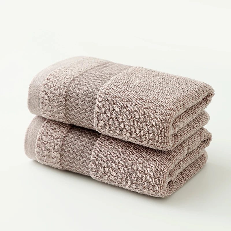 2-Pack Thickened Pure Cotton Towels - Highly Absorbent & Quick-Dry