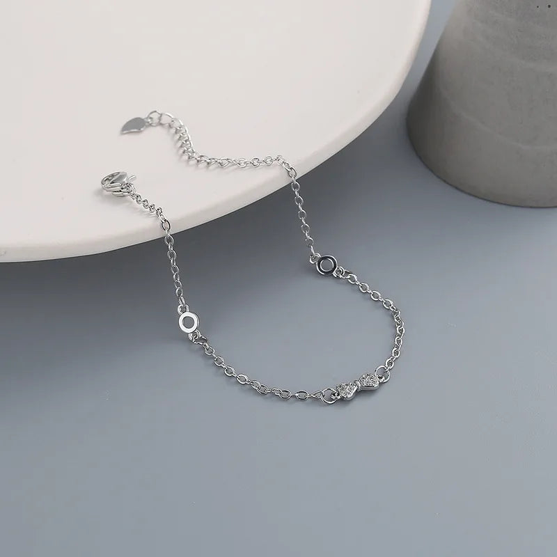 VENTFILLE 925 Silver Diamond-Studded Butterfly Bracelet Women's Fashion Temperament Flower Adjustable Bracelet