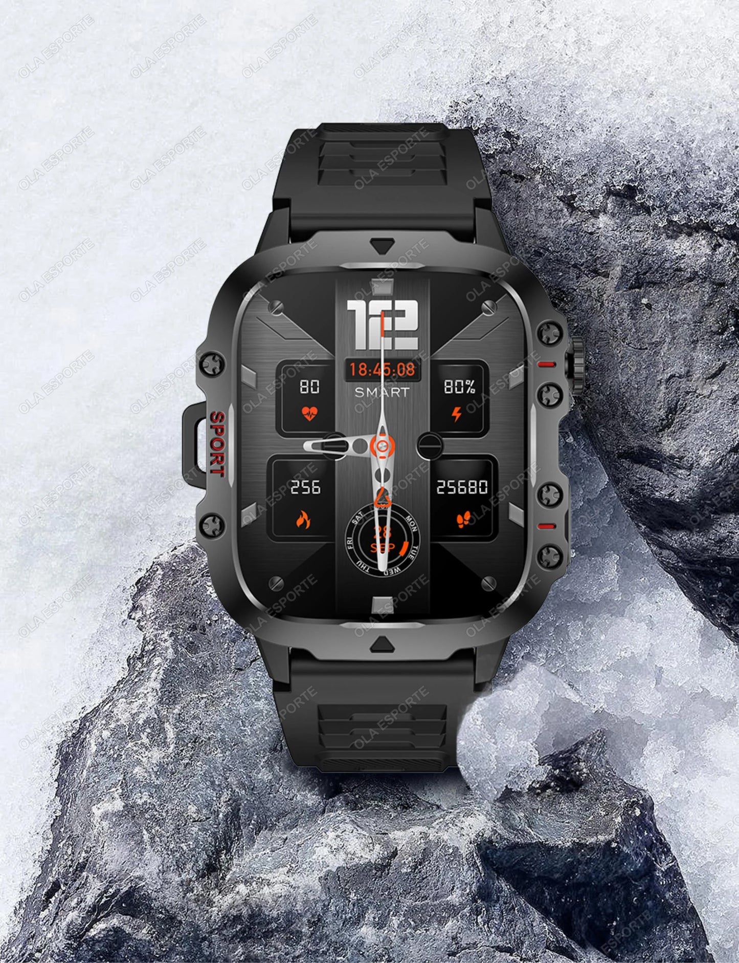 Military Smart Watch Men IP68 5ATM Outdoor Sports Fitness Tracker Health Monitoring 1.81Inch Bluetooth Calls Smartwatch