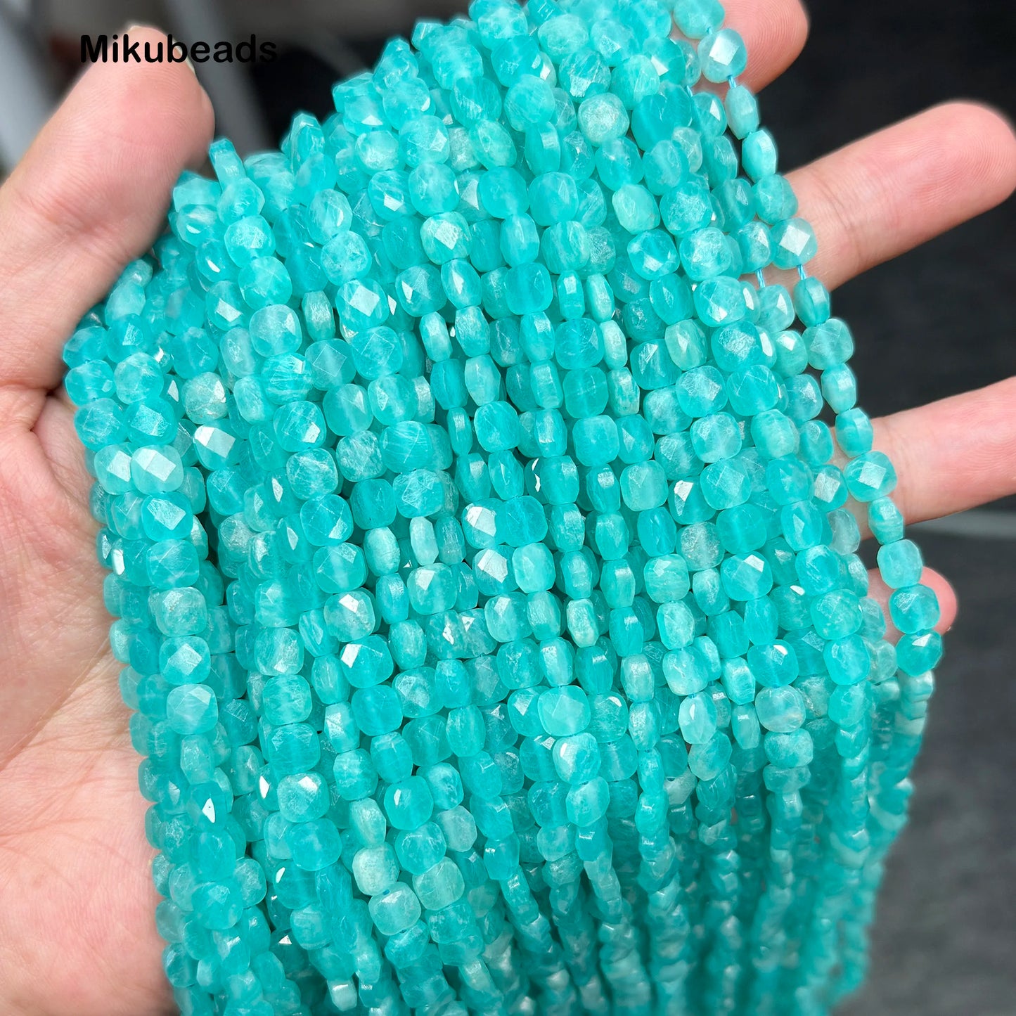 Wholesale Natural 2.8*6mm Mozambique Amazonite Square Loose Beads For Making Jewelry DIY Necklace Bracelet Mikubeads