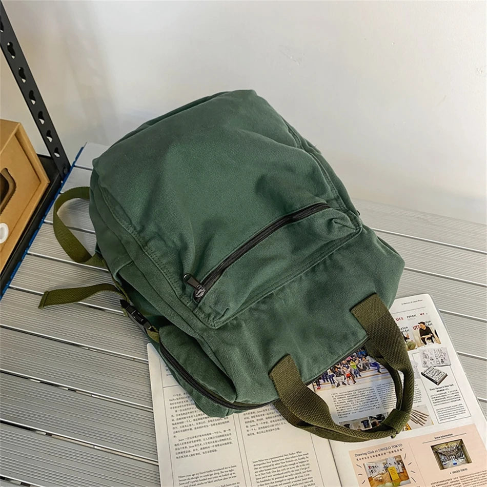 Canvas Backpack Vintage School Bag