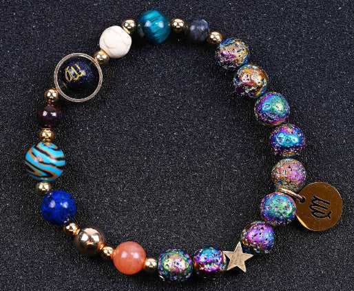 Zodiac Constellation Volcanic Rock Bracelet – Natural Stone Beads for All 12 Signs