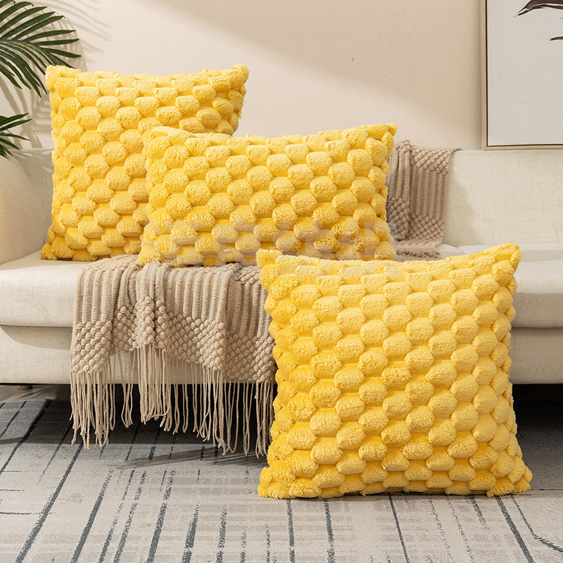 Woven Fleece Solid Color Waist Rest Pillow Cover โ Soft Lumbar Support Cushion Case