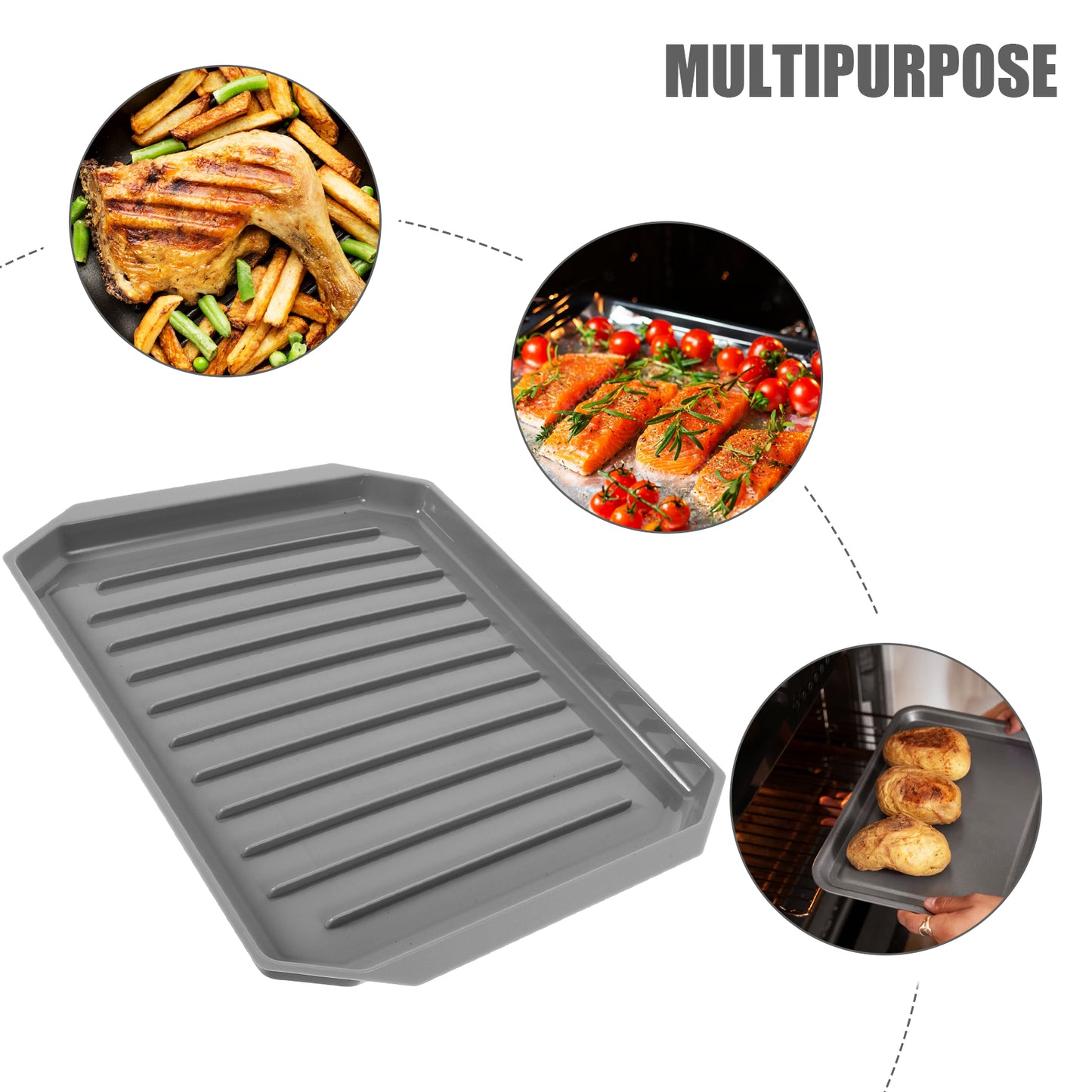Warming Tray Roasting Pan Bacon for Microwave Oven Bakeware Microwavable Cooking