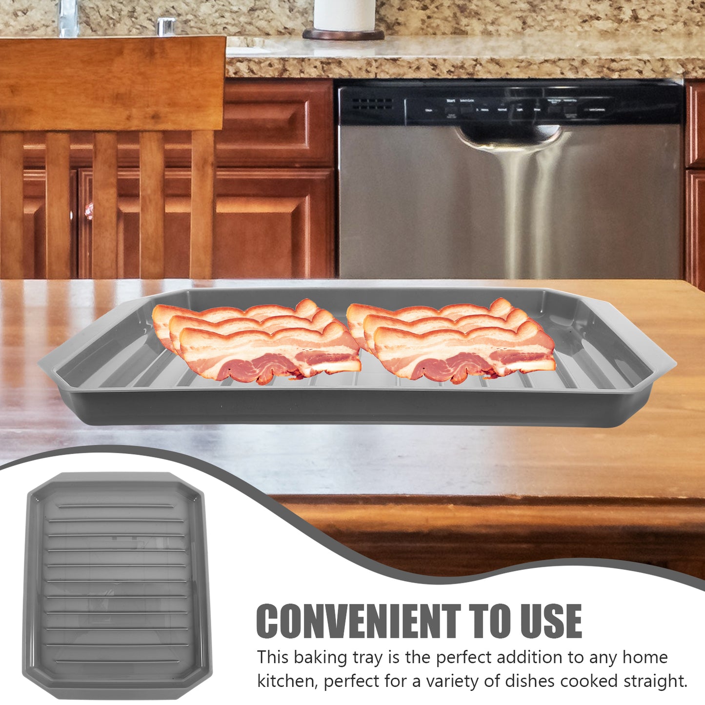 Warming Tray Roasting Pan Bacon for Microwave Oven Bakeware Microwavable Cooking